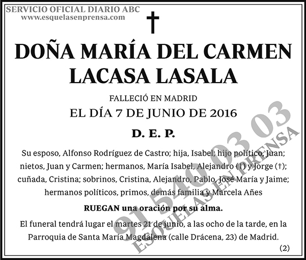 María del Carmen Lacasa Lasala